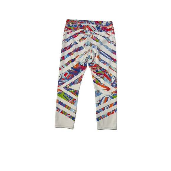 Athleta Kaleidoscope Sonar Capri Leggings Rainbow Stripe Athletic Athleisure S - Picture 4 of 11